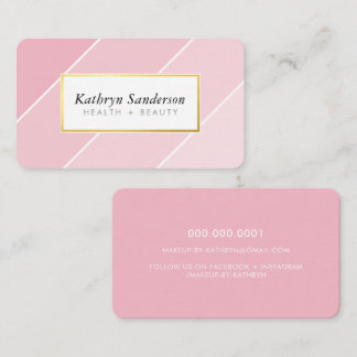 OMBRE RAND chic snyggt rosa faux guld Visitkort