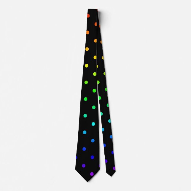 ombre regnbåge, färgad polka dots gradient slips (Framsida)