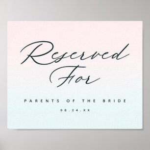 Ombre reserverad för bröllopsskylt poster