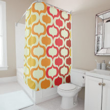 Ombre Retro Ogee i Orange, Tangerine och Röd