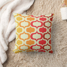 Ombre Retro Ogee i orange, Tangerine och röd Kudde