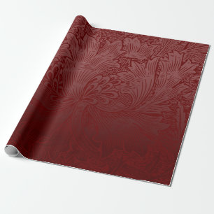 Ombré Rik Red Classic William Morris Blommigt Presentpapper