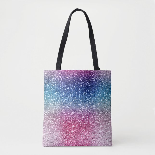 Ombre Rosa Blå Glittrande Presentpapper Tygkasse (Framsida)