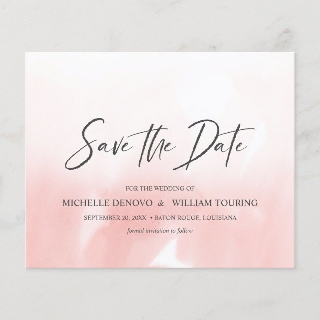 Ombre Rosa Elegant Handwrite Photo BRÖLLOP (Framsida)