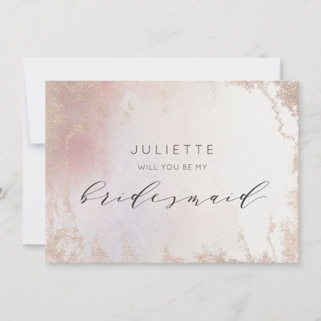 Ombre  Rosa Frosted Bridesmaid Frieri kort (Framsida)