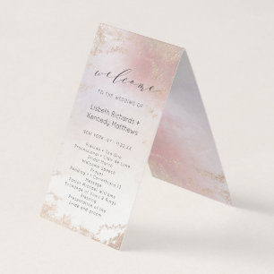 Ombre  Rosa Frosted Bröllop Ceremony Program Kort