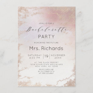 Ombre Rosa Frosted Foil Bachelorette Party Inbjudningar