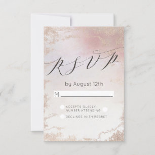 Ombre Rosa Frosted Foil Bröllop OSA Reply Kort