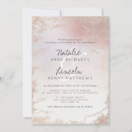 Ombre  Rosa Frosted Foil Modern Bröllop Inbjudningar
