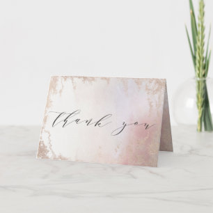 Ombre Rosa Frosted Foil Personligt bröllp Photo Tack Kort