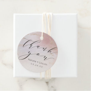 Ombre Rosa Frosted Foil Script Tack Gåvor Etiketter