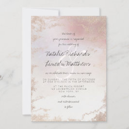 Ombre  Rosa Frosted Foil Watercolor Bröllop Inbjudningar