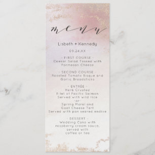 Ombre Rosa Frosted Foil Watercolor Dinner Meny