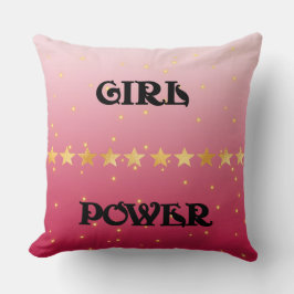 Ombre Rosa Girl Girl Girl Power Dekorativ kudde