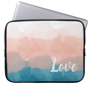 Ombre Rosa och Blue Kärlek Gracval Gradient Laptop Fodral