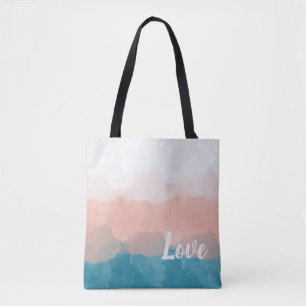 Ombre Rosa och Blue Kärlek Gracval Gradient Tygkasse