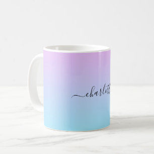 Ombré Rosa och turkos-gradient Kaffemugg