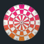Ombre Rosa Orange och vit Piltavla<br><div class="desc">Ombre Rosa Orange and White Dart Board</div>
