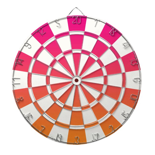Ombre Rosa Orange och vit Piltavla (Framsidan)