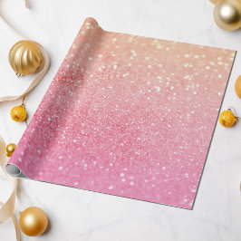 Ombre Rosa Peach Glitter Tillfällen Presentpapper
