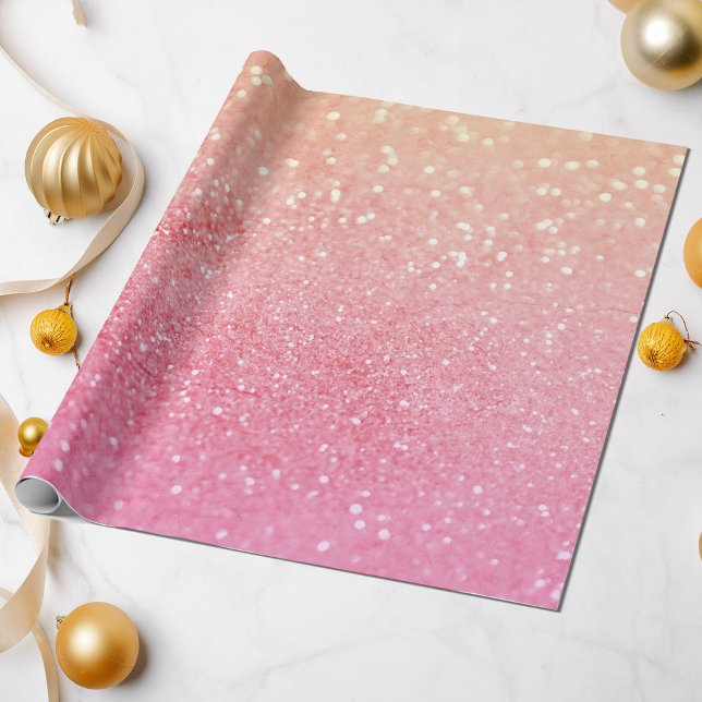 Ombre Rosa Peach Glitter Tillfällen Presentpapper (Skapare uppladdad)
