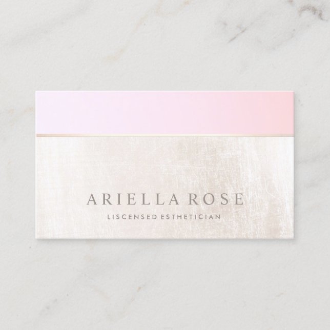 Ombre Rosa Peach Spa och Salon White Marble Visitkort (Framsida)