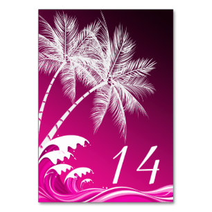 OMBRÉ ROSA TROPICAL HANDFLATAN Bord Card Bordsnummer