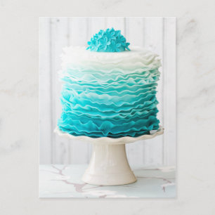 Ombre ruffle tårta vykort