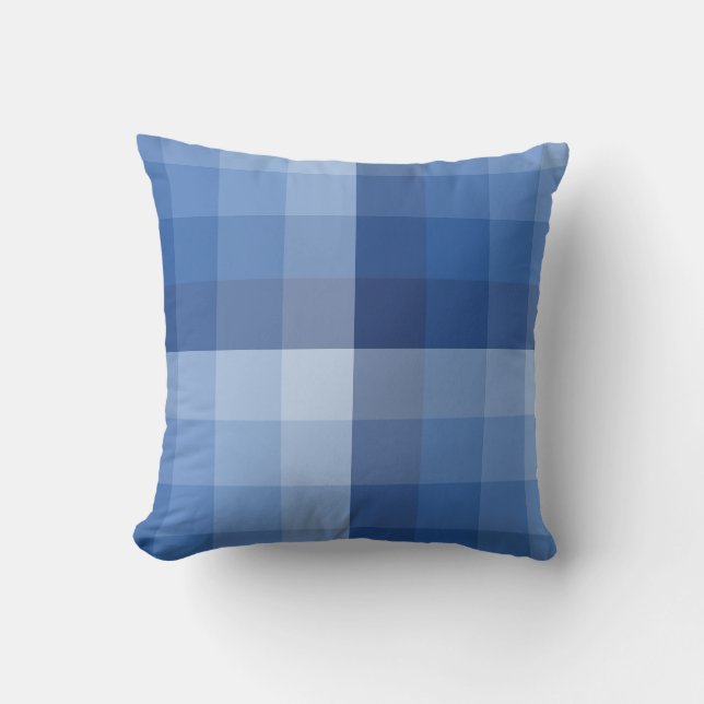 Ombre-rutkontrollblock från Denim till Indigo Kudde (Framsida)