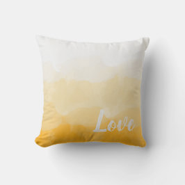 Ombre Saffron och Sollight Gult Kärlek Gradient Kudde