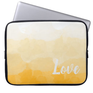 Ombre Saffron och Sollight Gult Kärlek Gradient Laptop Fodral