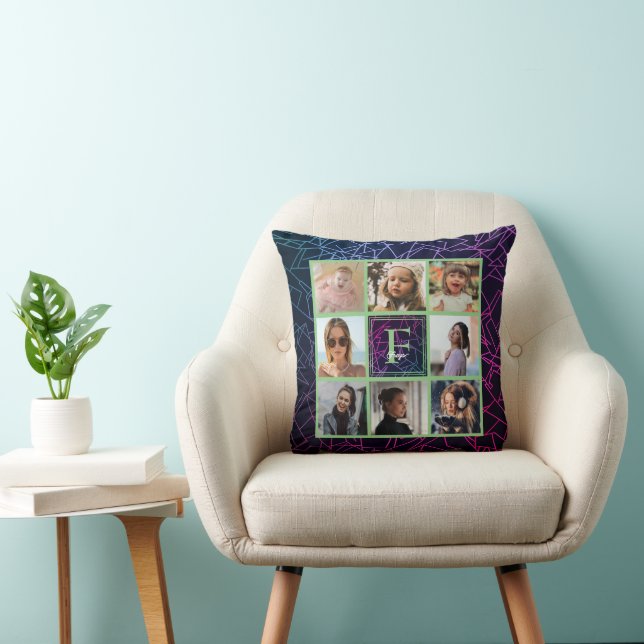 Ombre Sage Photo Collage Dekorativ kudde (Stol)