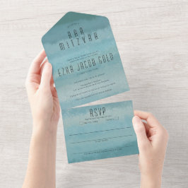 Ombre Sea Blue Elegant ANPASSNINGSBAR FLADDERMUS P
