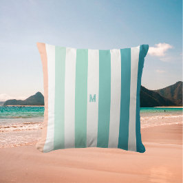 Ombre Sea Shore Rand & Personlig Monogram Kudde
