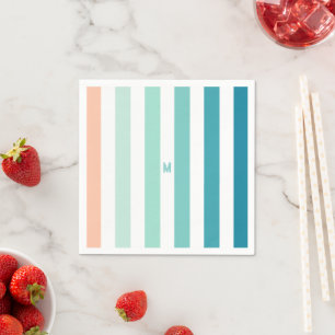 Ombre Sea Shore Rand & Personlig Monogram Pappersservett