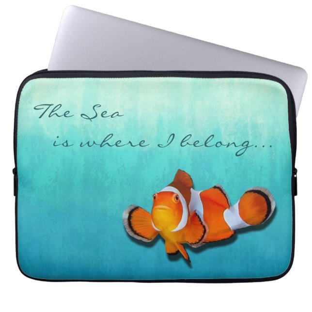 Ombre Seaside inspirations Laptop Sleeve (Framsidan)