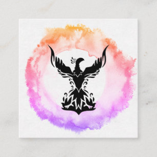 *~* Ombre Shock rosa Black Phoenix Ring of Fire Fyrkantigt Visitkort