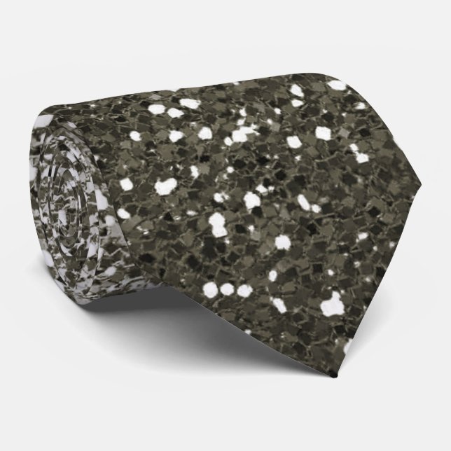 Ombre Silver Glitter Gnistra Elegant Neck Tie Slips (Rullad)