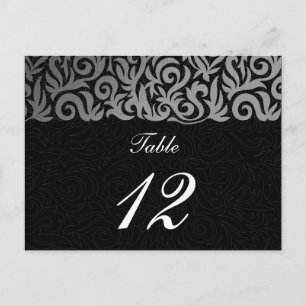 Ombre silver och Black Swirling Gräns Bröllop Vykort