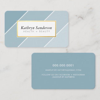 OMBRE STRIPE modern stylish chic cute dusty blue Visitkort