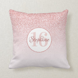  Ombre Sweet 16 Birthday, ro Glitter Kudde