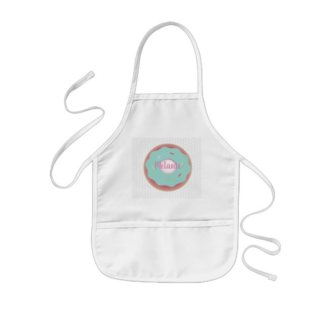 Ombre Teal Bakery Munkar Anpassat Namn Barnförkläde (Framsidan)