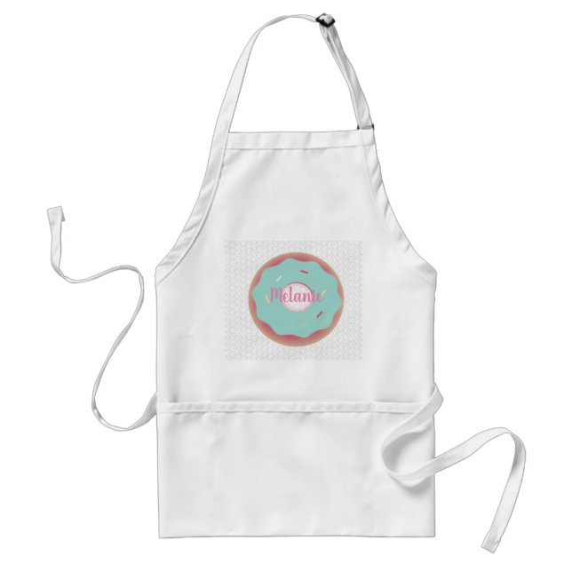 Ombre Teal Bakery Munkar Anpassat Namn Förkläde (Framsidan)