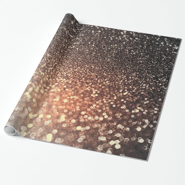 Ombre terracotta koppargnistra shiny glitter presentpapper (Utrullad)