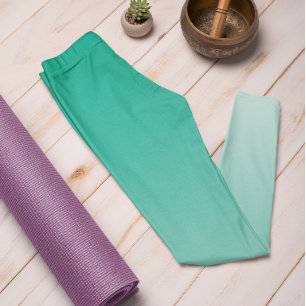 Ombre Trend Färg Jade Grönt - Pastel Leggings