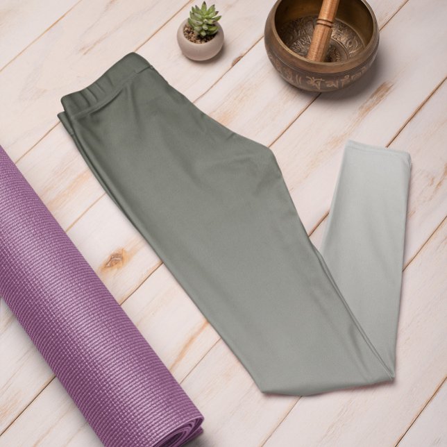 Ombre Trend Färg Mörk Forest Grått Pastel Leggings (Skapare uppladdad)