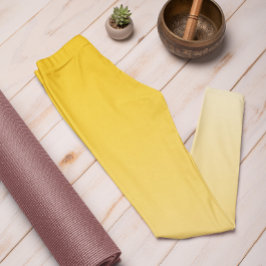 Ombre Trend Färg Sunburst Gult Pastel Leggings