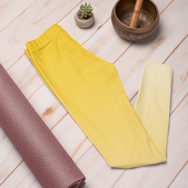 Ombre Trend Färg Sunburst Gult Pastel Leggings (Skapare uppladdad)