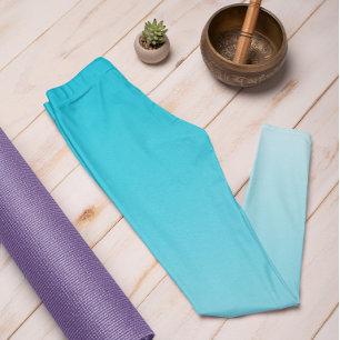 Ombre Trend Färg Vivid Cyan - Pastel Leggings