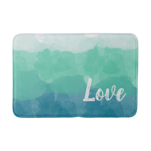 Ombre Turcos Blue och Neo Mint Kärlek Gradient Badrumsmatta